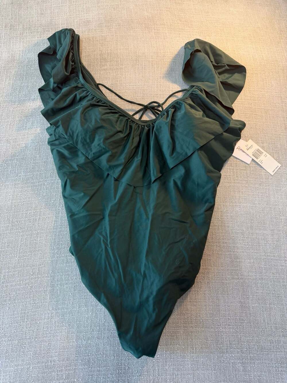 Raisins Curve Samba Solids 1PC Swimsuit Dark Green Size 22W